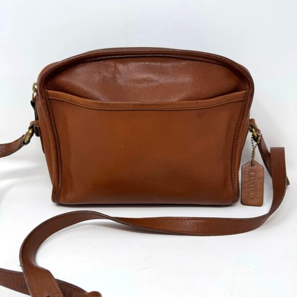 VTG Coach Bag Metropolis British Tan Leather Zip Crossbody Strap 9087 - Picture 1 of 13
